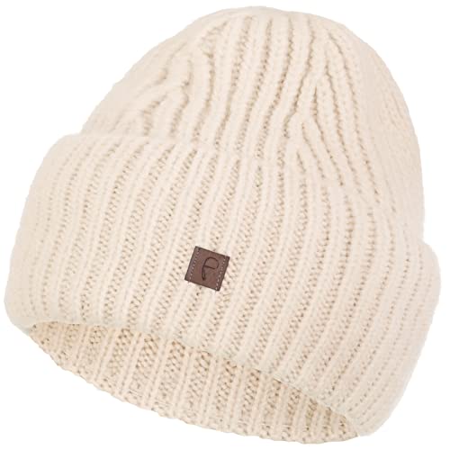 Faera Mütze Damen Beanie Wintermütze weicher Warmer Grobstrick Beanie Strickmütze Herren Mädchen Unisex 78, Farbe:Beige von Faera