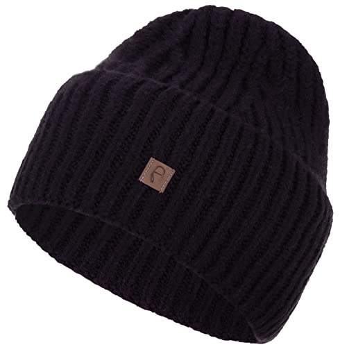 Faera Mütze Damen Beanie Wintermütze weicher Warmer Grobstrick Beanie Strickmütze Herren Mädchen Unisex 78, Farbe:Schwarz von Faera