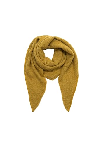 Faera XXL Dreieckstuch Bouclé elastisch weiches Cozy Material, Farben:Senf, Größe:One Size von Faera