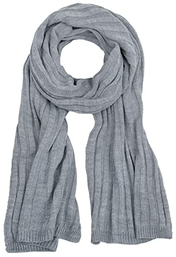 Faera klassischer Winterschal Strickschal für Damen und Herren Schal Winter Herbst Strick, Farbe:Hellgrau von Faera