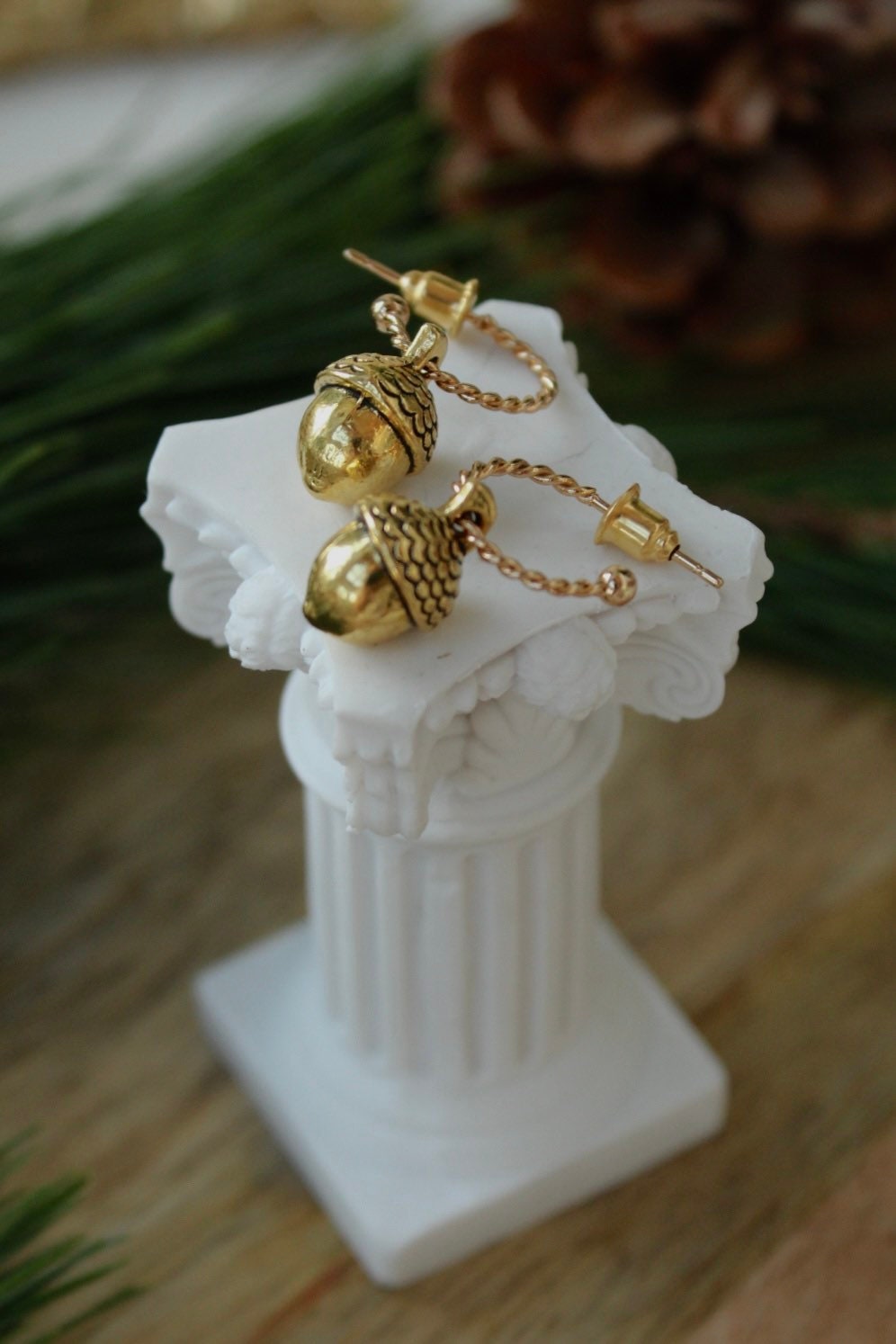 Einzigartige Goldohrringe - Acornohrringe Naturinspirierter Waldschmuck Filigrane Ohrringe Einzigartige Goldohrringe - Acornohrringe Naturinspirierter Waldschmuck Filigrane Ohrringe von FaeriesJewel