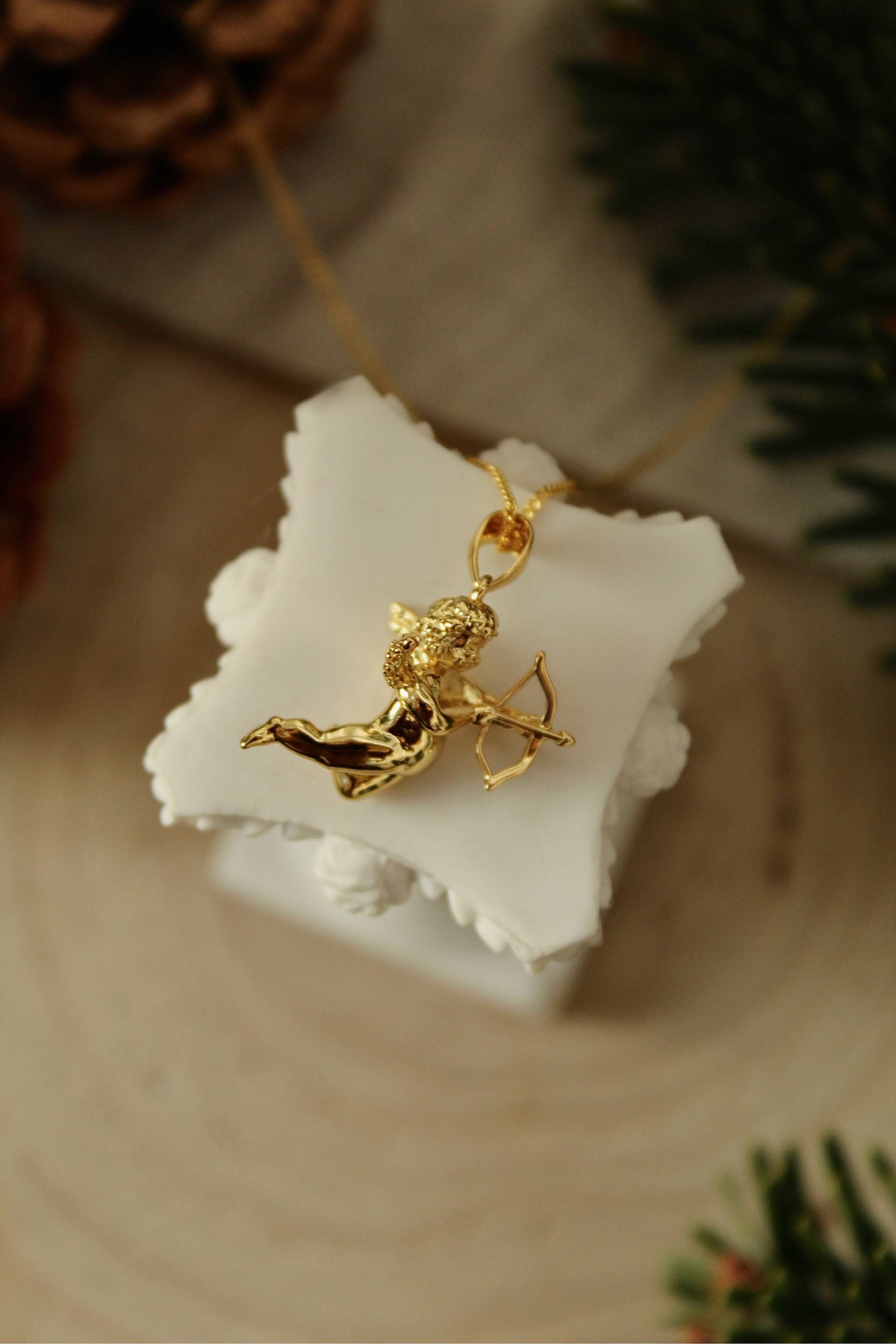 Filigrane Goldhalskette - Engelskette Amor Einzigartiger Goldschmuck Valentinstag Filigrane Goldhalskette - Engelskette Amor Einzigartiger Goldschmuck Valentinstag von FaeriesJewel