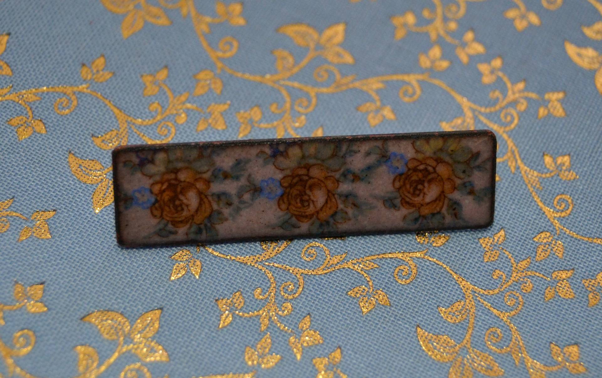 Original Vintage Brosche Von 1960, Modeschmuck, Emaille-Brosche, Pin, 60S von Faespell