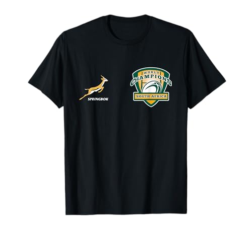 Faf Challenge Herren Klassischer Rugby T-Shirt Schwarz S Springbok Bokke Rugby World Cup T-Shirt von Faf Challenge