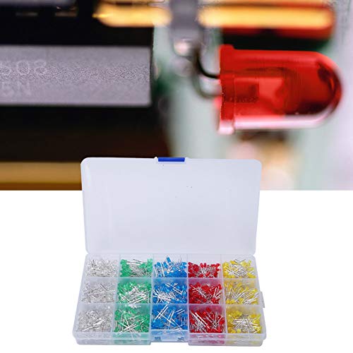 1000-teilige 3-mm-LED-Leuchtdioden-Kit-Box, für DIY-Projekte, Schulwissenschaftliche Experimente, Signalanzeige, Elektronische und Elektrische Experimente 1000-teilige 3-mm-LED-Leuchtdioden-Kit-Box, für DIY-Projekte, Schulwissenschaftliche Experimente, Signalanzeige, Elektronische und Elektrische Experimente von Fafeicy
