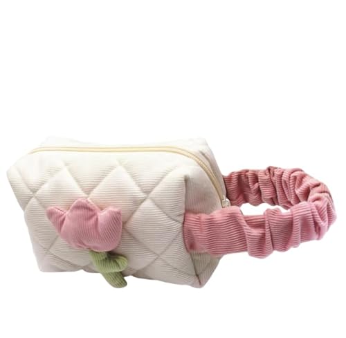 Fafeicy Netter Cord -Tulip -Kosmetiktasche Reißverschluss Design Tragbarer Toilettenlager, Weiches Material für Mädchen (#5) von Fafeicy