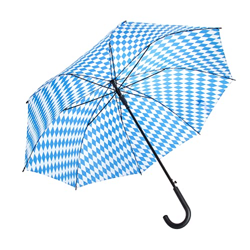 Fahnen Kössinger Regenschirm Bayerische Raute, gebogener Kunststoffgriff in schwarz, 120 cm Spannweite, Einhand-Aufspanntechnik Fahnen Kössinger Regenschirm Bayerische Raute, gebogener Kunststoffgriff in schwarz, 120 cm Spannweite, Einhand-Aufspanntechnik von Fahnen Kössinger