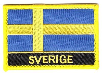 Flaggen Aufnäher Patch Schweden Schrift Fahne von FahnenMax