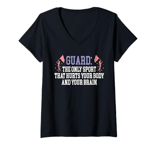 Damen Color Guard Flag The Only Sport That Hurts T-Shirt mit V-Ausschnitt von Fahnenschwinger Designs Color Guard Idee