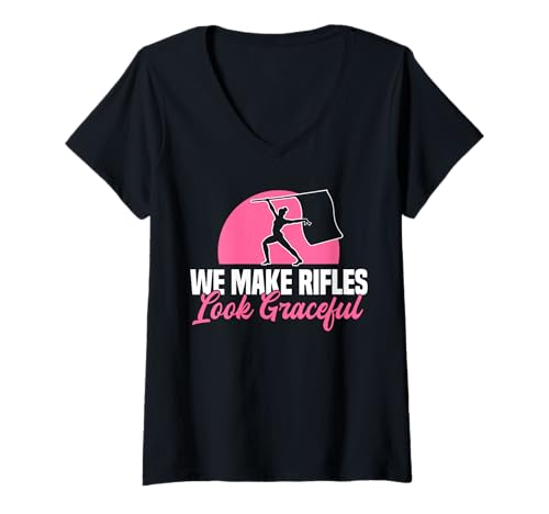 Damen We Make Rifles Look Graceful Color Guard Flag T-Shirt mit V-Ausschnitt Damen We Make Rifles Look Graceful Color Guard Flag T-Shirt mit V-Ausschnitt von Fahnenschwinger Designs Color Guard Ideen
