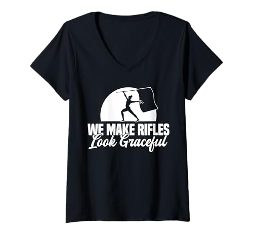 Damen We Make Rifles Look Graceful Color Guard Flag T-Shirt mit V-Ausschnitt Damen We Make Rifles Look Graceful Color Guard Flag T-Shirt mit V-Ausschnitt von Fahnenschwinger Designs Color Guard Ideen