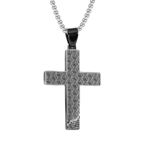 Fahonie Herren-Halskette mit Kreuz-Anhänger aus Edelstahl, Jesus, Christus, Punk, Hip-Hop-Stil, religiöses Geschenk für Männer, Freund, Edelstahl, Zirkonia Fahonie Herren-Halskette mit Kreuz-Anhänger aus Edelstahl, Jesus, Christus, Punk, Hip-Hop-Stil, religiöses Geschenk für Männer, Freund, Edelstahl, Zirkonia von Fahonie