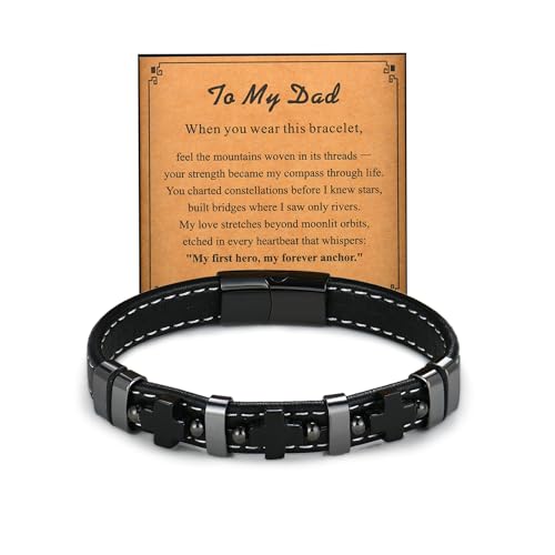 Fahonie Kreuz-Armband für Herren, Tigerauge, religiöses, christliches Armband und schwarzer Achat, Heilung, Angst, Edelstahl, Kreuz-Armbänder, cooler Hip-Hop-Schmuck für männliche Kollegen, Zirkonia Fahonie Kreuz-Armband für Herren, Tigerauge, religiöses, christliches Armband und schwarzer Achat, Heilung, Angst, Edelstahl, Kreuz-Armbänder, cooler Hip-Hop-Schmuck für männliche Kollegen, Zirkonia von Fahonie