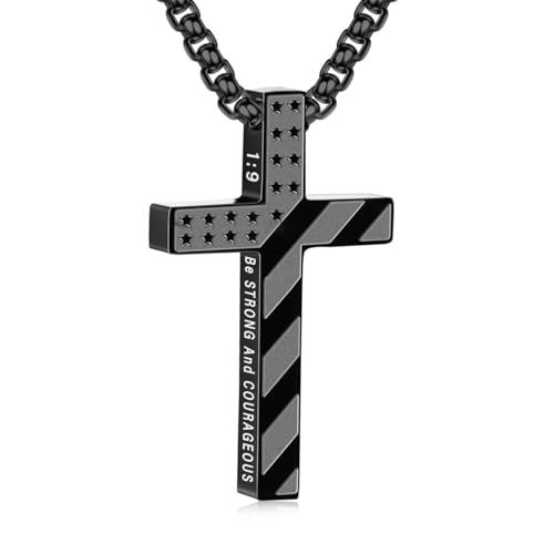 Fahonie Kreuz-Halskette für Herren – religiöser Edelstahl-Kettenanhänger, Geschenk zur Konfirmation, Bibelvers-Schmuck für Männer, Edelstahl, Zirkonia Fahonie Kreuz-Halskette für Herren – religiöser Edelstahl-Kettenanhänger, Geschenk zur Konfirmation, Bibelvers-Schmuck für Männer, Edelstahl, Zirkonia von Fahonie
