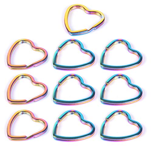 Fahou 10 Stück Regenbogen Split Ring Herz Stern Schlüsselanhänger, Metall Schlüsselanhänger Ring Split Ringe, Unisex Schlüsselring Schlüsselanhänger,DIY Zubehör Fahou 10 Stück Regenbogen Split Ring Herz Stern Schlüsselanhänger, Metall Schlüsselanhänger Ring Split Ringe, Unisex Schlüsselring Schlüsselanhänger,DIY Zubehör von Fahou