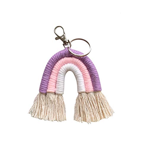 Fahou Weben Regenbogen Schlüsselanhänger, Schlüsselhalter, Schlüsselring Makramee Tasche Charme Auto Hängen Fahou Weben Regenbogen Schlüsselanhänger, Schlüsselhalter, Schlüsselring Makramee Tasche Charme Auto Hängen von Fahou