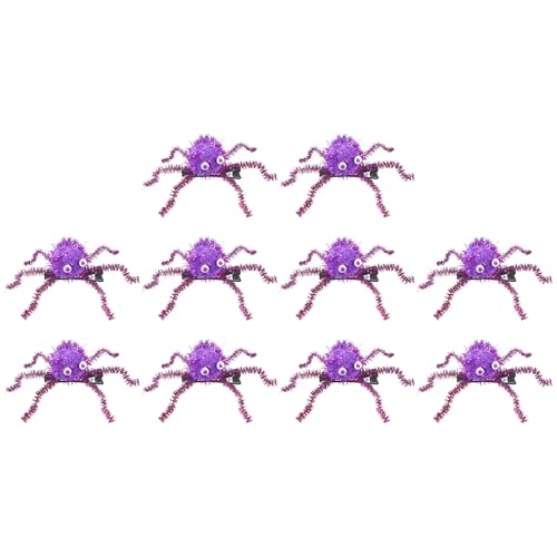 10pcs Fuzzy 3D Spiders Haarclip Halloween Seite Haarnadel Haarstyling Werkzeug Für Seitenhaarpunk Erwachsene Kinder Festival Kopfbedeckung von Fahoujs