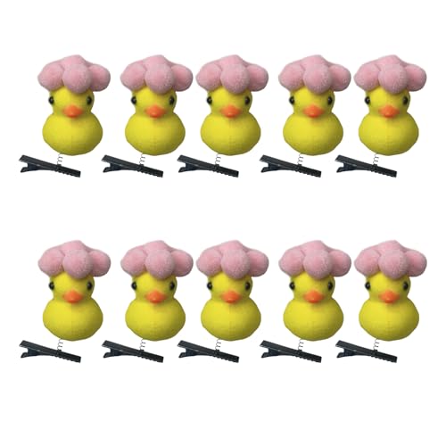 10pcs Modische Kleine Gelbe Entenhaarnadel Mit Blumenschmuck Haaren Für Kinder Und Erwachsene Dekoriert von Fahoujs