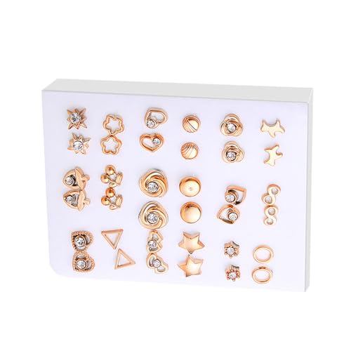 18 Paare Gold Silber Ohrringe Juwely Kollektion Sortierte Stile Gold Silber Perlen Ohrdekoration von Fahoujs