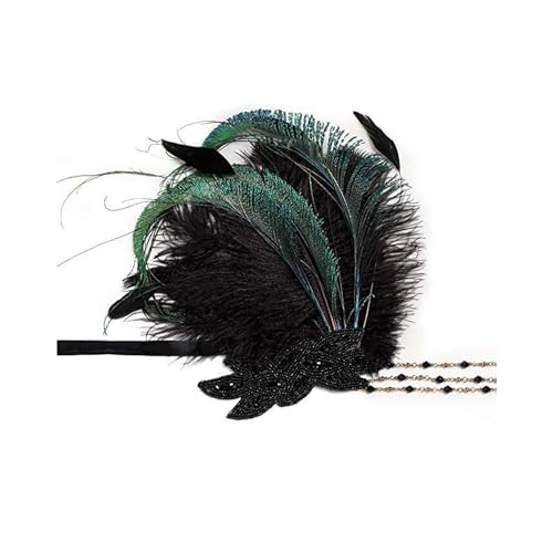 1920er Jahre Blingbling Stirnband für Frauen Flapper Kopfbedeckung Kopfbedeckung für Party Party Elegante Feder Glitzer Stirnbänder Feder Stirnbänder Bulk von Fahoujs