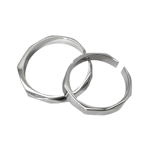 1Pair Paare Fingerringe Sterlings Silberringe Mit Leichter Projektion Mit Stilvollem Ornament Für Ihn Und Ihren Jubiläumsfeier von Fahoujs