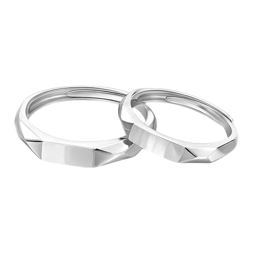 1Pair Paare Fingerringe Sterlings Silberringe Mit Leichter Projektion Mit Stilvollem Ornament Für Ihn Und Ihren Jubiläumsfeier von Fahoujs