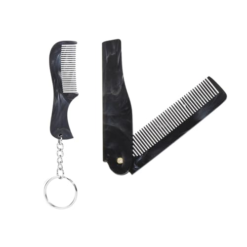 2 Stück Set Tragbarer Bartkamm Für Männer Taschengröße Design Für Reise Und Geschäftsreisen Tägliche Bart Wartung Herren Gesichtshaarkamm Kamm von Fahoujs
