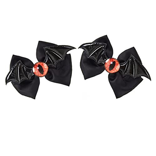 2 x Mädchen Gothic Fliege Cosplay Teufelsauge Haarnadel Kopfbedeckung Punk Haarschmuck Einzigartige Schleife Kopfbedeckung Coole Schleife Dunkle Kultur Haarschmuck von Fahoujs