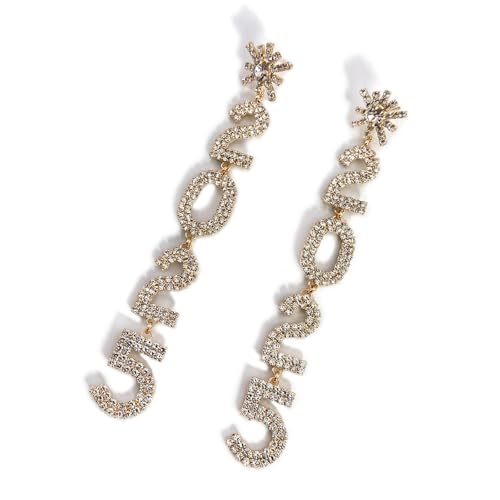 2025 Zahlen Anhänger Ohrringe Mode Und Einzigartige Ohrhörer Schmucklegierung Textur Für Frauen Die Funkelnde Schmuck Suchen. von Fahoujs