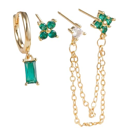 3 Stück Mode Geometrische Form Ohrring Set Mit Kettenquasten Vielseitig Modeschmuck Accessoire Für Tägliche Daten Trendige Weibliche Ohrringe von Fahoujs