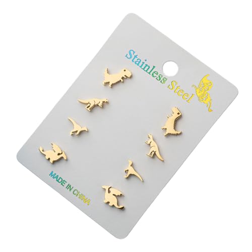 4 Paar Dinosaurier Ohrringe Ohrringe Kreatives Ohr Accessoire Animal Ohrohrschstene Für Teenager Und Jugendliche Modeliebhaber Modeohrringe Für Frauen Geeignet von Fahoujs