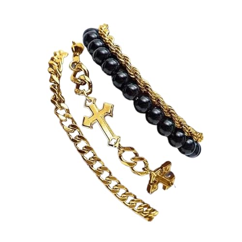 4pcs Croses Cracks Charme Perlen Armbänder Anspruchsvolle Goldperlen Für Modische Frauen Und Religiöse Feierlichkeiten Stylish Croses Armband Geeignet von Fahoujs