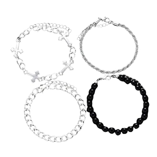 4pcs Croses Cracks Charme Perlen Armbänder Anspruchsvolle Goldperlen Für Modische Frauen Und Religiöse Feierlichkeiten Stylish Croses Armband Geeignet von Fahoujs