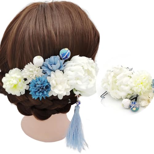 9 x japanische Stereo-Blumen-Haarnadeln für Mädchen, zum Fotografieren, zarte Hochzeits-Haarnadel für Braut, Haar für Frauen, dekorativ, japanische Blume, Haar für langes Haar von Fahoujs