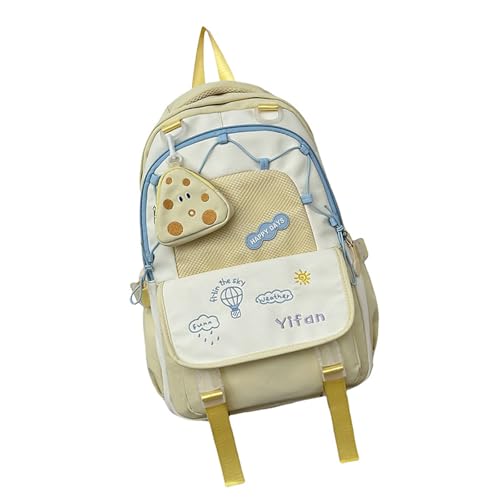 Ästhetische Modekontrast Farbschule Rucksack Für Jugendliche Mädchen Mit Münze Geldbörse Großer Kapazität Nylon Daypack Buchtasche von Fahoujs