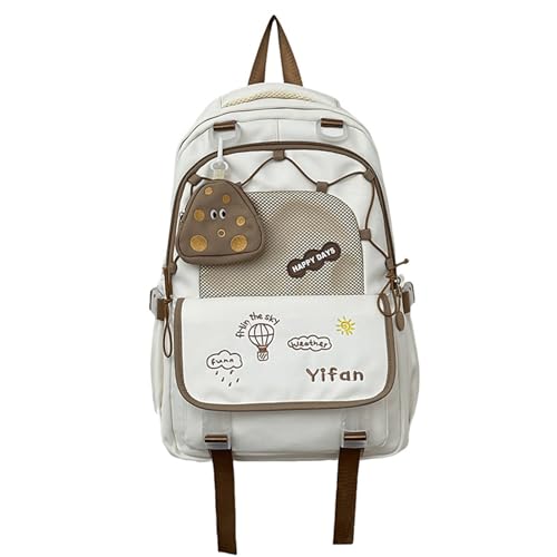 Ästhetische Modekontrast Farbschule Rucksack Für Jugendliche Mädchen Mit Münze Geldbörse Großer Kapazität Nylon Daypack Buchtasche von Fahoujs