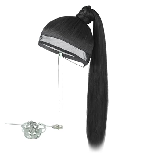 Antike Pferdeschwanz Mesh Perücken Haar Kopfbedecke Für Cosplay Party Han Kostüm Frisur Accessoires Perücken Haare Rollenspiele Requisiten von Fahoujs