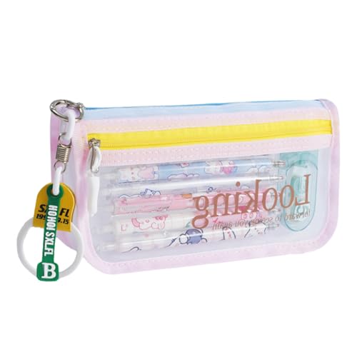Bleistift Mit Hoher Kapazität Bleistift 2 Fachstifte Beutel Klare Stiftbeutel Tragbarer Stift Organizer Travel Make Up Clear Mesh Für Studenten. von Fahoujs