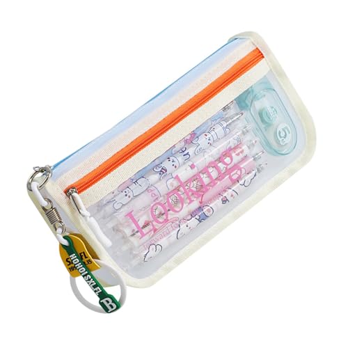 Bleistift Mit Hoher Kapazität Bleistift 2 Fachstifte Beutel Klare Stiftbeutel Tragbarer Stift Organizer Travel Make Up Clear Mesh Für Studenten. von Fahoujs