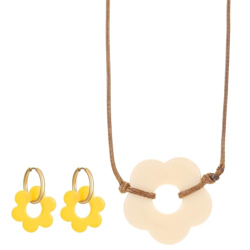 Blumenheiztkette Und Ohrringe Set Für Frauen Elegantes Blumenmotivenzubehör Accessoires Daily Wear Accessoire Blumenanhänger Set von Fahoujs
