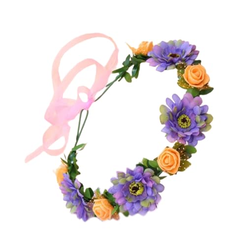 Blumenstirnbänder für Damen, Braut, Blume für Hochzeit, Party, Zubehör, Blumengirlanden, Haarkranz, Blumenkranz, Blumenstirnbänder für Mädchen von Fahoujs