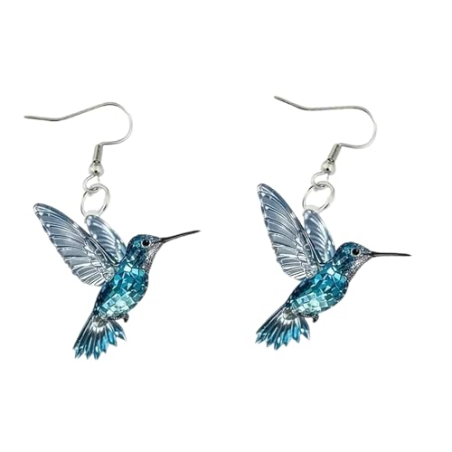 Dangle Ohrringe Drop Hummingbird Anhänger Acryltextur Mode Ohrschmuck Vorhanden Für Mode Mädchen Einzigartige Acrylohrringe von Fahoujs