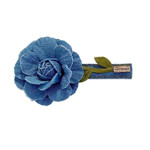 Denimblumen Blümmel Barrette Blue Camellia Haar Clips Stirnband Scrunchie Kopfbedeckung Party Dekoration Süße Haarnadel Frauen Cowboy Blumen Haarnadel Kopfbedeckung Für Frauen Einzigartige von Fahoujs