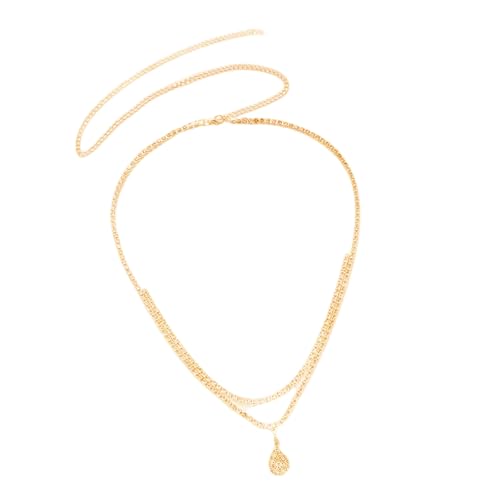Fahoujs Doppelschicht Baumelnder Wasserdropfen Taillenkette Körperschmuck Trendige Frauen Accessoires Für Partys Daily Mode Damen Perlenkette von Fahoujs