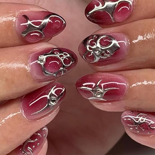 Drücken Sie Auf Nägel Kurze Französische Spitze Mandel Tipps Falsch Mit Designs Vollbezüge Acryl Acrylkleber Auf Nagel Für Frauen Klar von Fahoujs