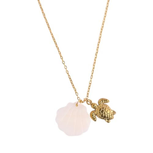 Edelstahl Halskette Delphin Meeresschildkröten Muscheln Anhänger Choker Verstellbare Länge Neckkette Für Frauen Mode Accessoire von Fahoujs