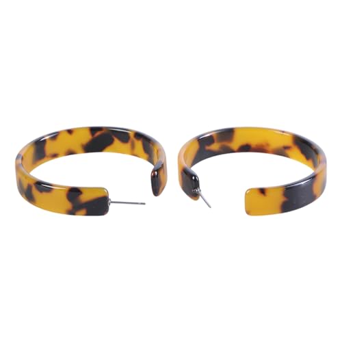 Elegant Leopard Round Hoop Ohrringe Exquisites Acrylmarmorte C Förmige All Match Für Street Drop Set von Fahoujs