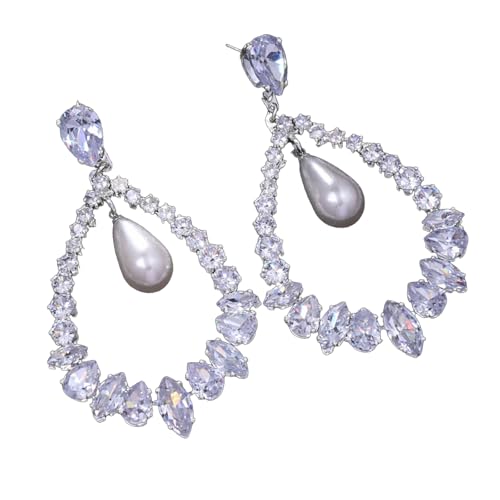 Elegante Brautohrringe Mit Großen Wassertropfen Designs Funkelnder Brautohrheizenheizschmuckschmuck Mit Zirkongolden Ohrringen von Fahoujs
