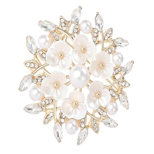 Elegante Perlen Blumenbrosche Stecknadel Verzierment Für Frauen Modeschmuck Accessoire Perfekt Für Hochzeiten Und Partys Allergie Widerstandsbrosche von Fahoujs