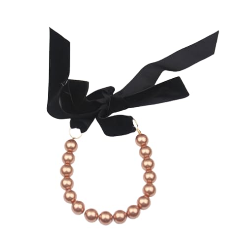 Elegante Samt Band Halskette Mit Kunstperlen Perlen Einstellbare Länge Perlen Choker Frauen Schmuck Mode Accessoire Ladies Fashion Accessoire von Fahoujs